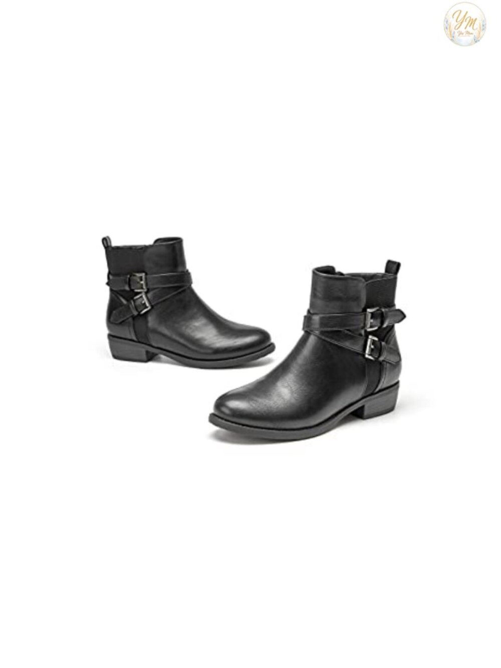 Women's Ankle Boots Round Toe Low Heel Faux Suede Comfort Booties Side Zipper